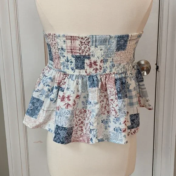American Eagle | Strapless Patchwork Top Sz XL - Picture 2 of 6